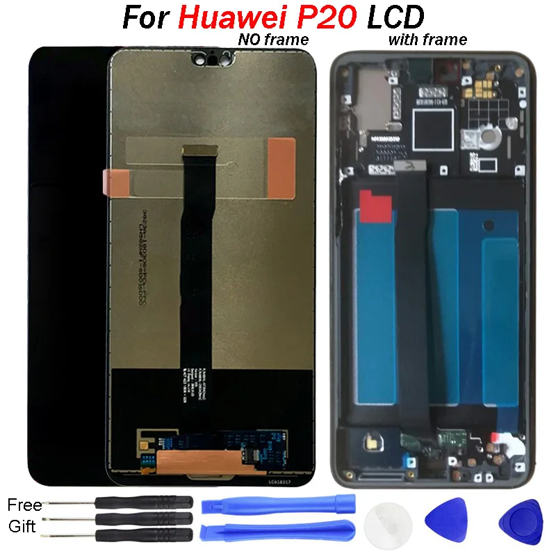Для Huawei P20 ЖК дисплей сенсорный экран дигитайзер сборка EML с рамкой для мобильного