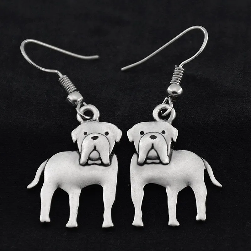 Прямая поставка английская собака мастифф Серьги Brincos Bijoux Femme длинные большие серьги для женщин серьги, ювелирные изделия