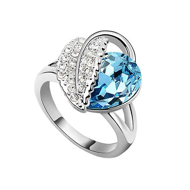 Кольцо в виде павлина звезды розового голубого сердца груши с австрийским