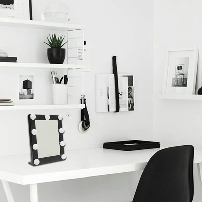 Голливудский стиль Портативный Макияж Зеркало освещенный подсвеченный