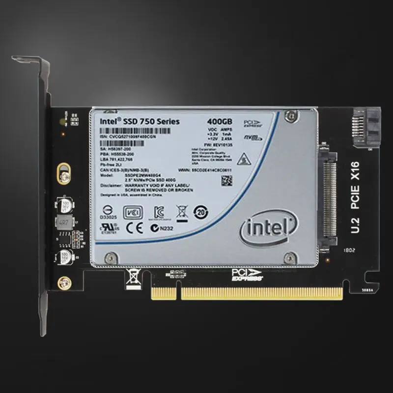 

Переходная карта PCI-e 3,0 4X X16 для U.2 SFF-8639 адаптер NVMe диск PCIe SSD PCI-e на U2 карты M.2 NGFF 2,5 'SSD для PCI-EX16 Intel