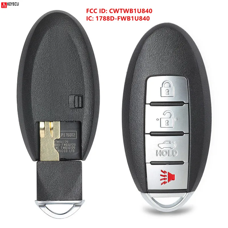 Keyecu бесключевая запись дистанционного ключа автомобиля 315 МГц 4B Fob для Nissan Sentra Versa
