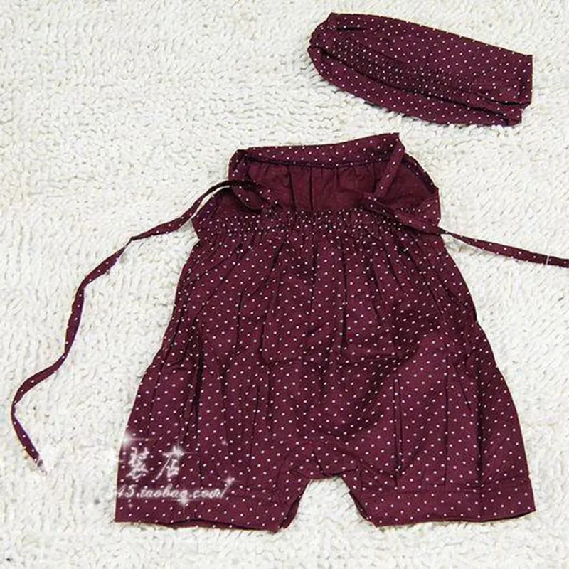 Милый бордовый комбинезон для маленьких девочек + повязка на голову Комплект из 2