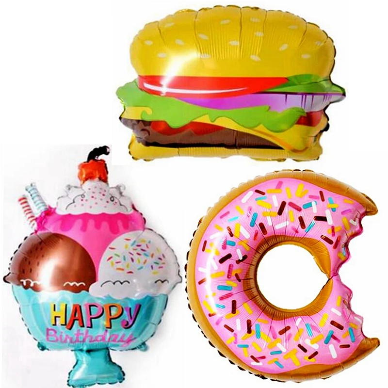 1 шт. мороженое гамбургер Форма Фольга шары с днем рождения украшения поставки