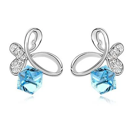 Уникальный Австрийские кристаллы от Swarovski серьги гвоздики для Для женщин