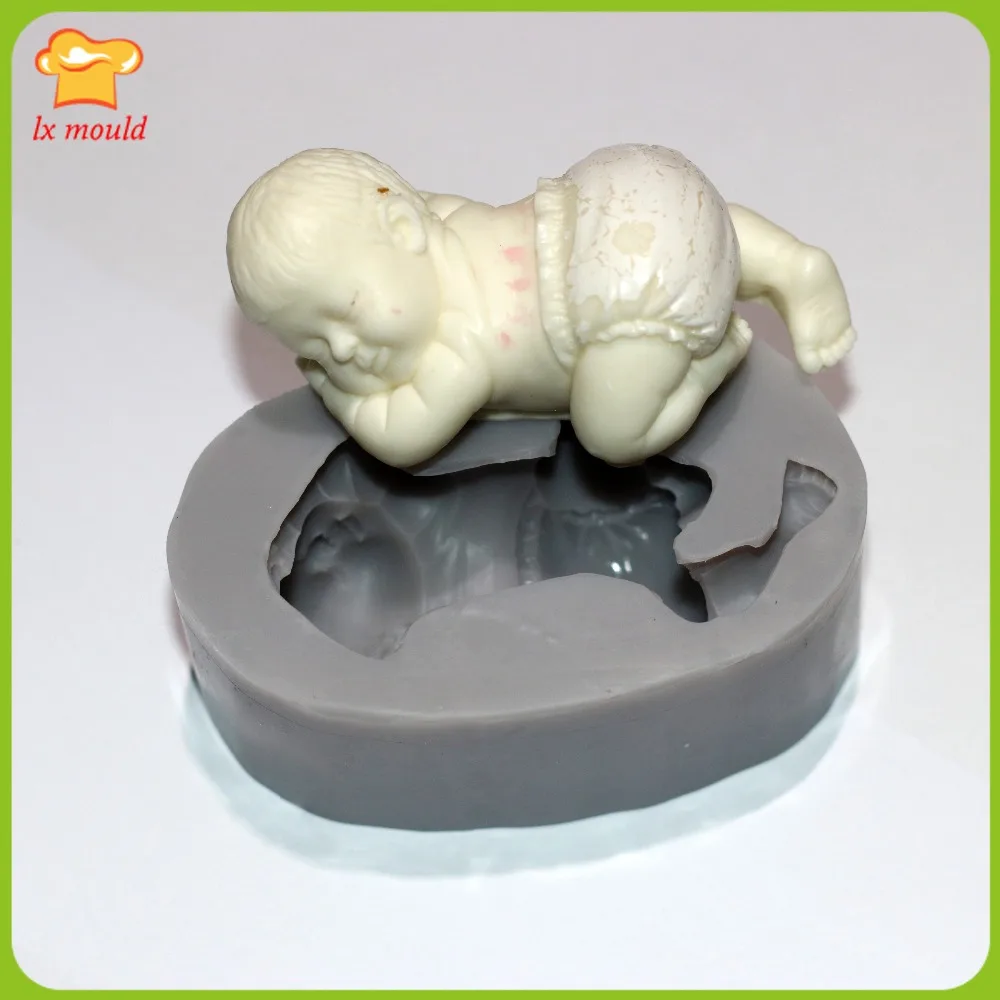 

LXYY New Sleeping Baby Modeling Silicone Molds Dry Pace Chocolate Moulds Fondant Tool Cake Decoration