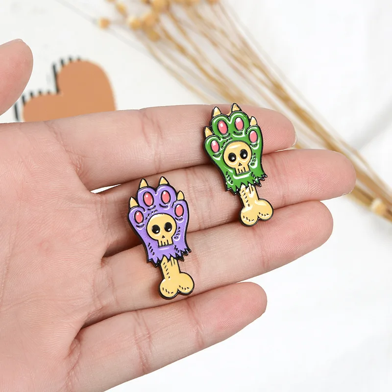 2019 эмалированный значок с изображением животных собак кошек лап костей панк