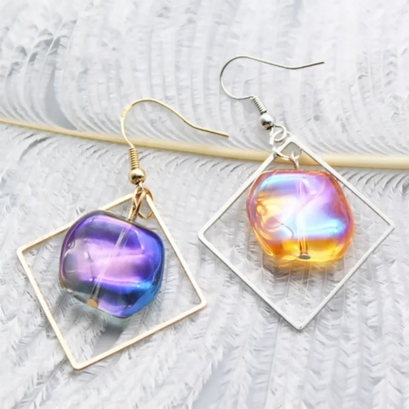 Doreen Box Lampwork Glass чешские бусины нестандартного синего цвета радужного около 19 мм (6/8