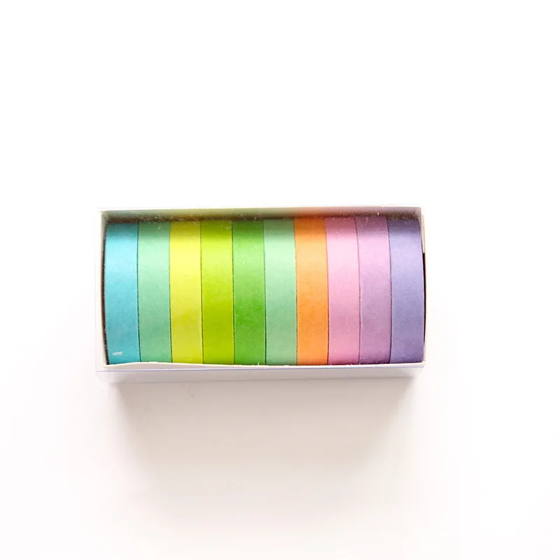 Красочная лента washi 10 шт. в наборе однотонная для маскировки цветные наклейки
