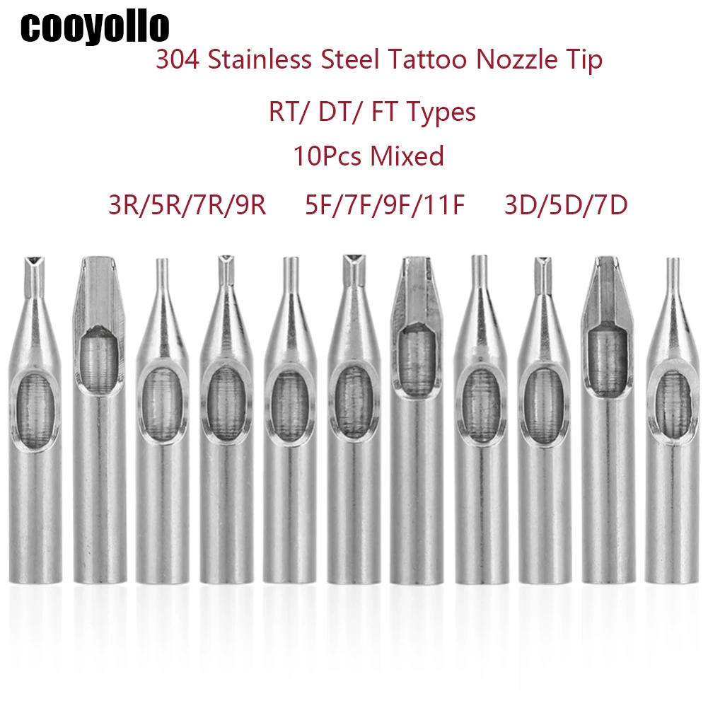 Набор наконечников для тату машинки из нержавеющей стали 304 11 шт.|Типсы