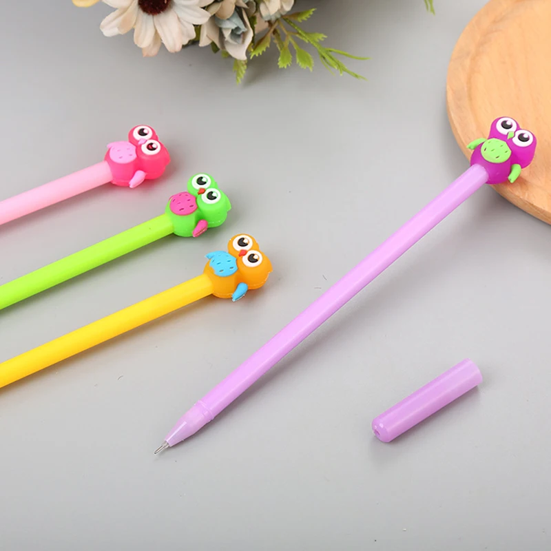 4 шт./лот гелевая ручка в виде совы из мультфильма Kawaii, ручки для письма в виде животных для девочек, подарок, креативные офисные канцелярские принадлежности, школьные принадлежности