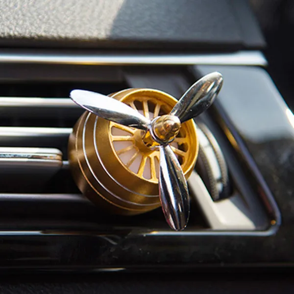 Gold Автомобильный освежитель воздуха, светодиодный ароматизатор на вентиляционное отверстие, парфюмерный зажим, ароматерапия, ароматизатор, сплав, автомобильные аксессуары - Название цвета: Gold