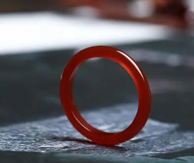 Lovers a natural JADESt carved red finger ring fine men and women children jewelry present four optional tail | Украшения и
