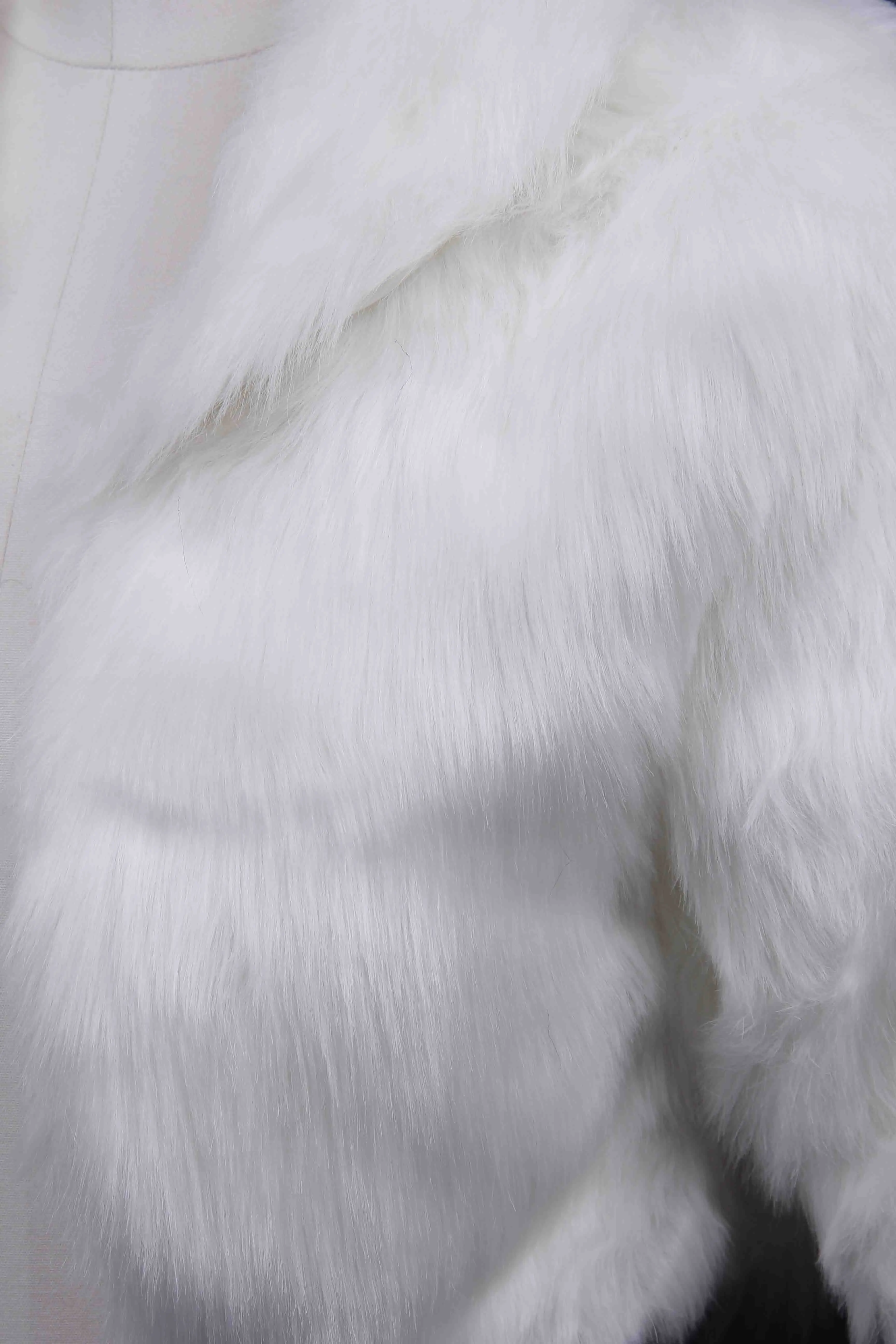 Белый слоновая кость черный искусственный мех длинный рукав жакет болеро шали