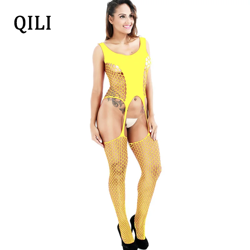 QILI сексуальные комбинезоны с вырезами на бедрах Женская одежда для ночного клуба