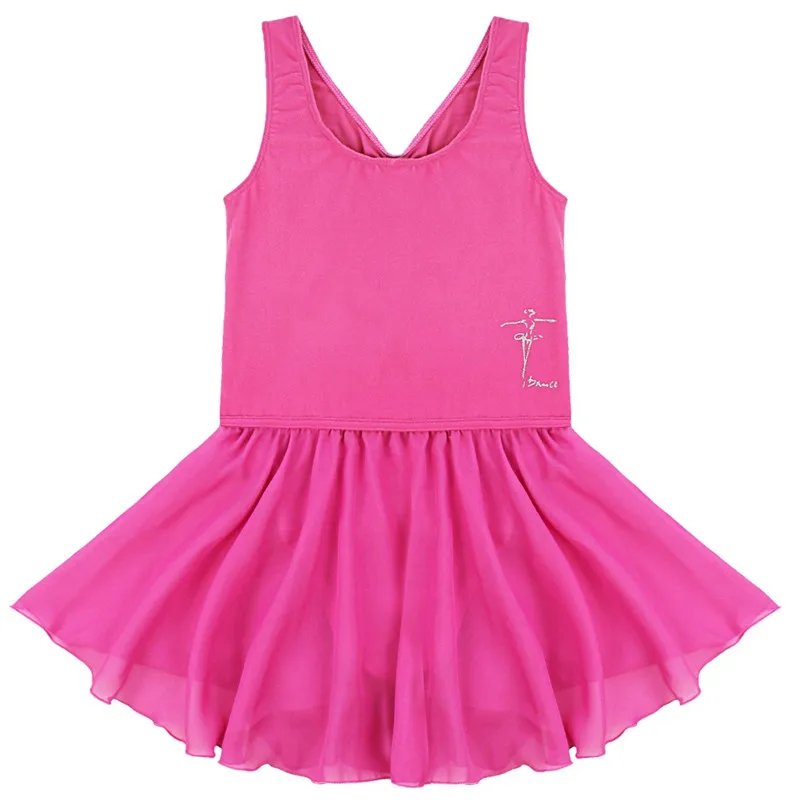 Детское платье без рукавов для гимнастики и танцев маленьких девочек шифоновое