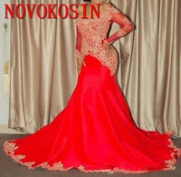 2019 elegant african american black girls prom dress long mermaid applique beaded long red evening dresses prom gowns