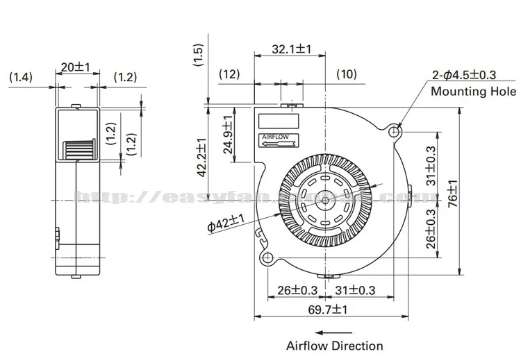 sanyo denki San Ace 7020 DC12V 0.3A 9BD12SC6-6 7 см вентилятор турбинного вентилятора охлаждения