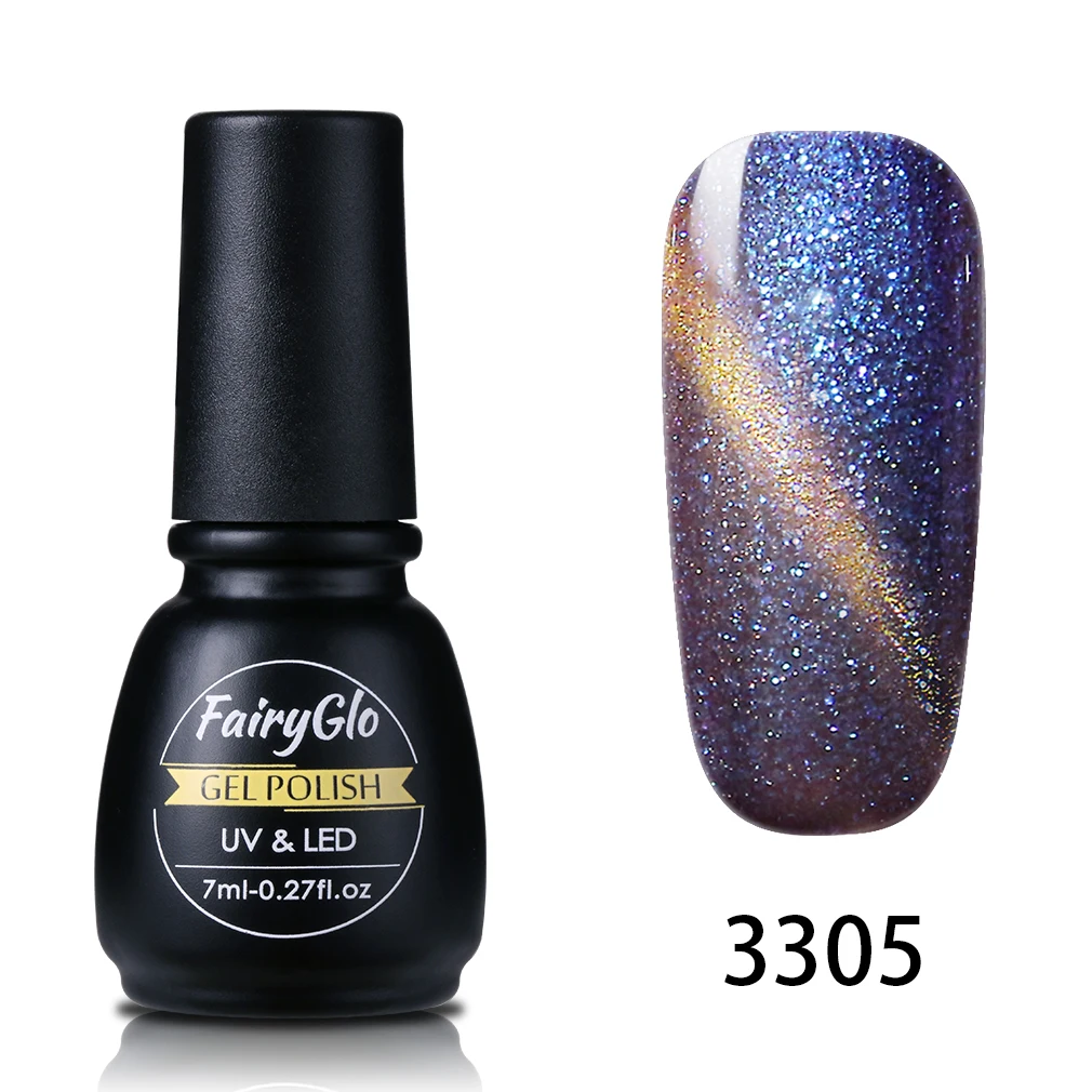 FairyGlo 7 мл Гель-лак «кошачий глаз» УФ светодиодный светильник гель для ногтей Хамелеон Блестящий магнитный гель лак для ногтей длинный последний гель лак гибридный - Цвет: 3305