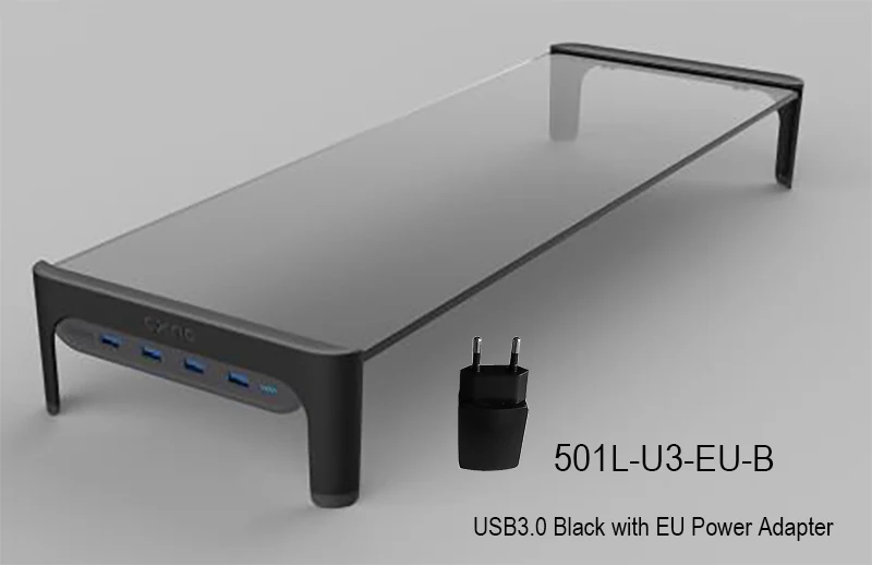 EU Plug-USB3.0-Black Настольный монитор для ноутбука, подставка для ноутбука, нескользящая настольная стойка с 4 портами usb-хаб, передача данных и быстрое зарядное устройство 501л - Цвет: EU Plug-USB3.0-Black