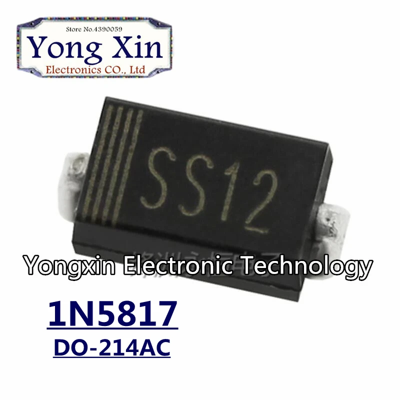 100 шт. Фотоэлементы SMA 1N5817 smd 1A 20 в Диод Шоттки ss12|Регуляторы напряж./стабилизаторы|