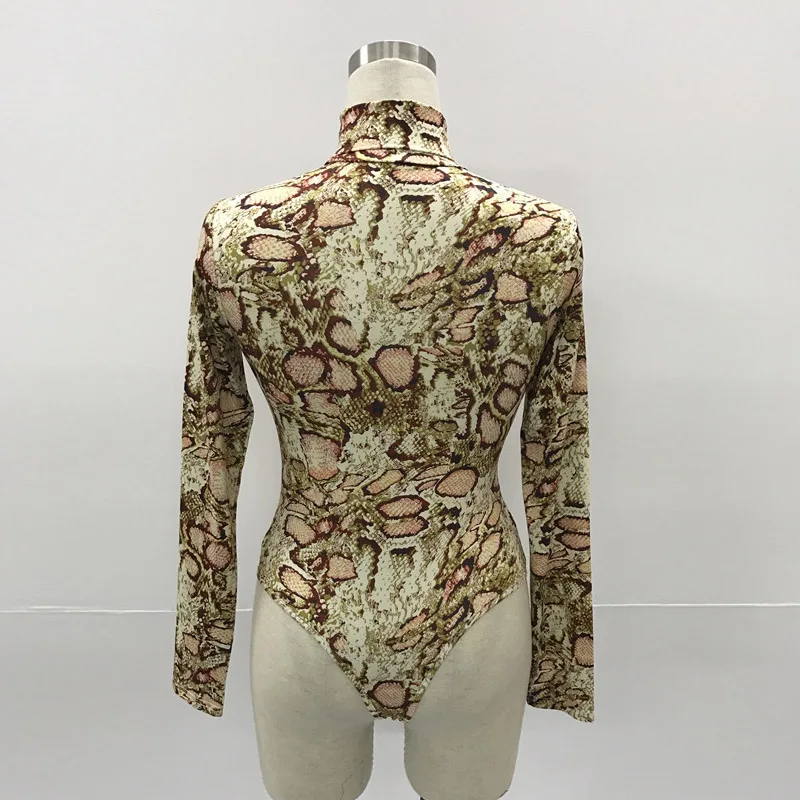 Женские блузки с высоким воротом облегающий базовый боди топ принтом VintagePrint