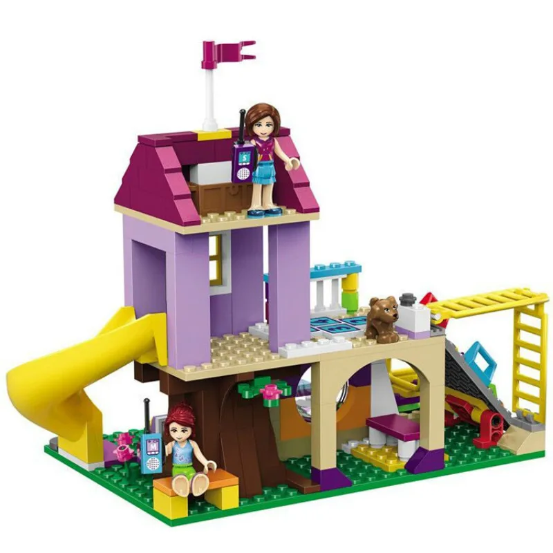 

City Playground Series Girl Heart Lake Town Amusement Plaza DIY Model Building Blocks Kit Kids Education Toys Christmas Gift