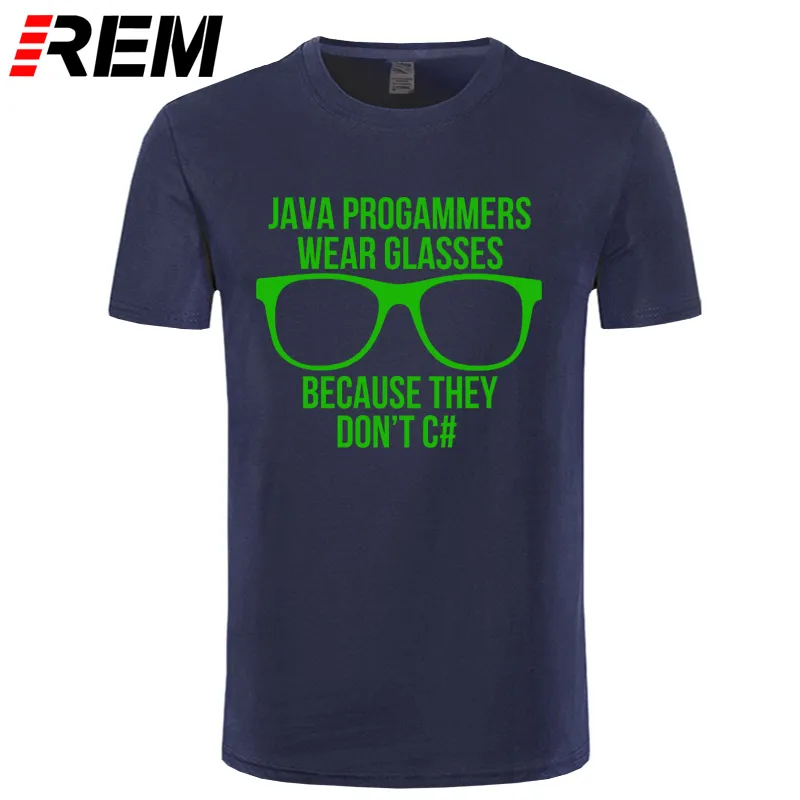 Java программист короткий рукав Футболка Подростковая хип хоп Camisa хлопок o-образным вырезом Мужская футболка для группы - Цвет: navy green