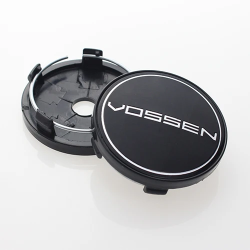 BLACK LOGO BLACK CAP 3 цвета 60 мм Колпаки Ступицы Колеса для VOSSEN эмблема стикер центральный де Las Tapas Llantas 4 шт./лот KOM power - Цвет: BLACK LOGO BLACK CAP