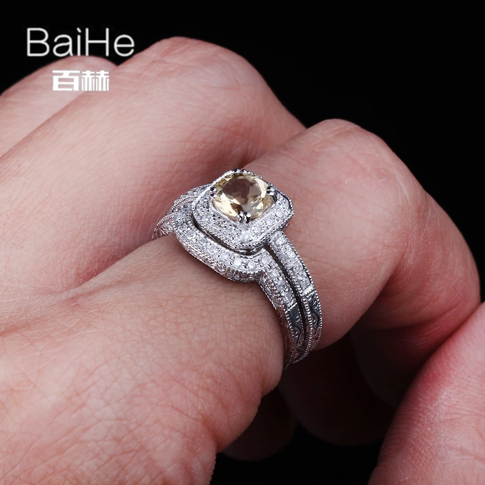 BAIHE Стерлинговое Серебро 925 пробы 0.8ct сертифицированное безупречное круглое 100%