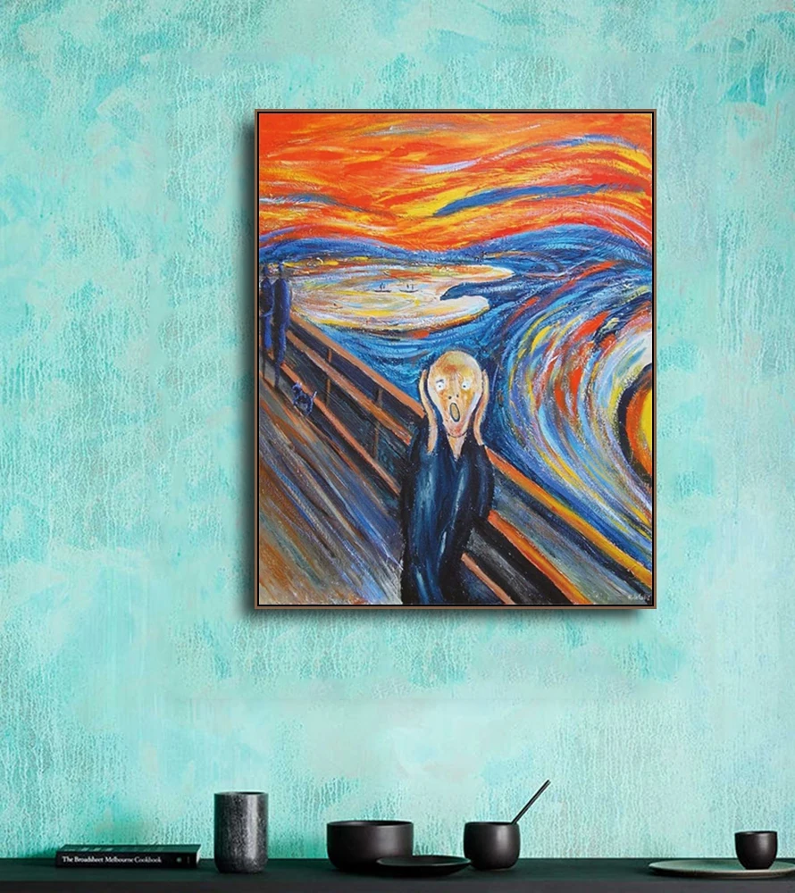 Холсты Edvard Munch для рисования постер с изображением стены современный