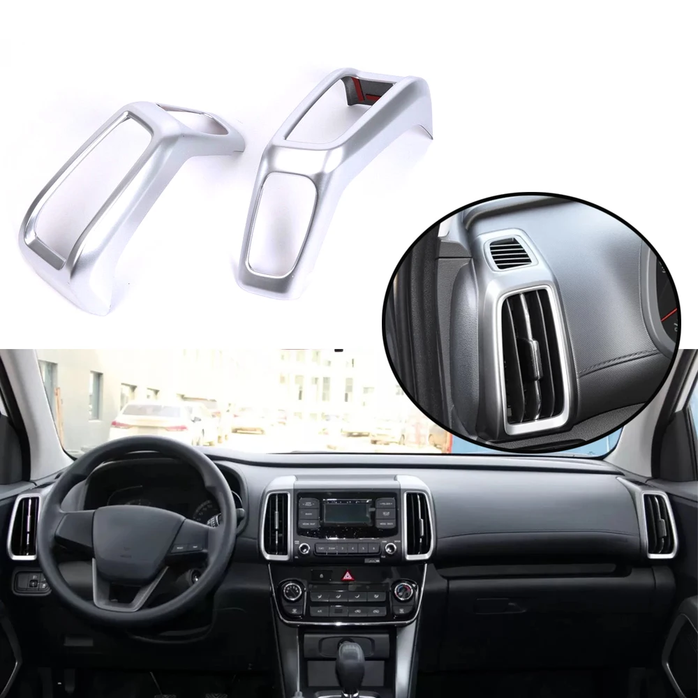 

JEAZEA 2 шт. ABS хромированный Автомобильный интерьер боковой кондиционер вентиляция решетка рама крышка отделка стикер для Hyundai IX35 2018 автомобил...