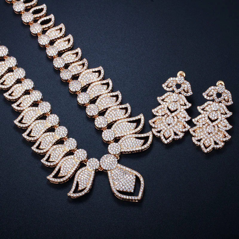 4 варианта стиля белый кристалл циркон розовое золото ювелирный набор серьги