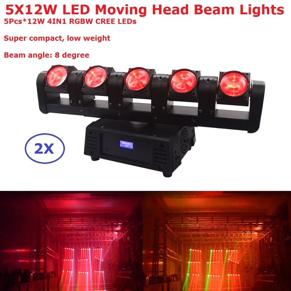 2 шт./лот низкая цена 5X12W RGBW 4в1 CREE LED движущиеся фары ЖК дисплей 90 240 В хорошо