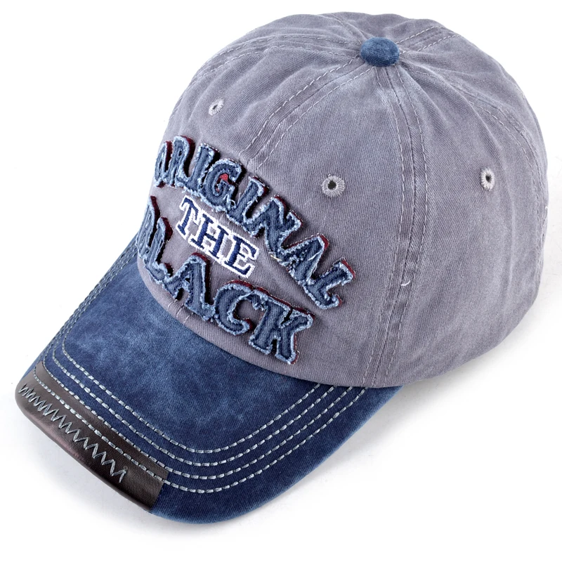 Мыть Джинсовой Бейсболка для мужчин и женщин 100% хлопок бейсболки папа с вышитой