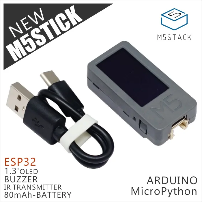 M5Stack Официальный Новый M5Stick мини набор для разработки ESP32 1 3 'OLED 80mAh батарея