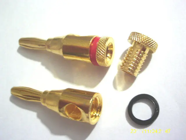 Золотистый музыкальный аудиокабель для динамика 100 шт. штекер типа банан 4