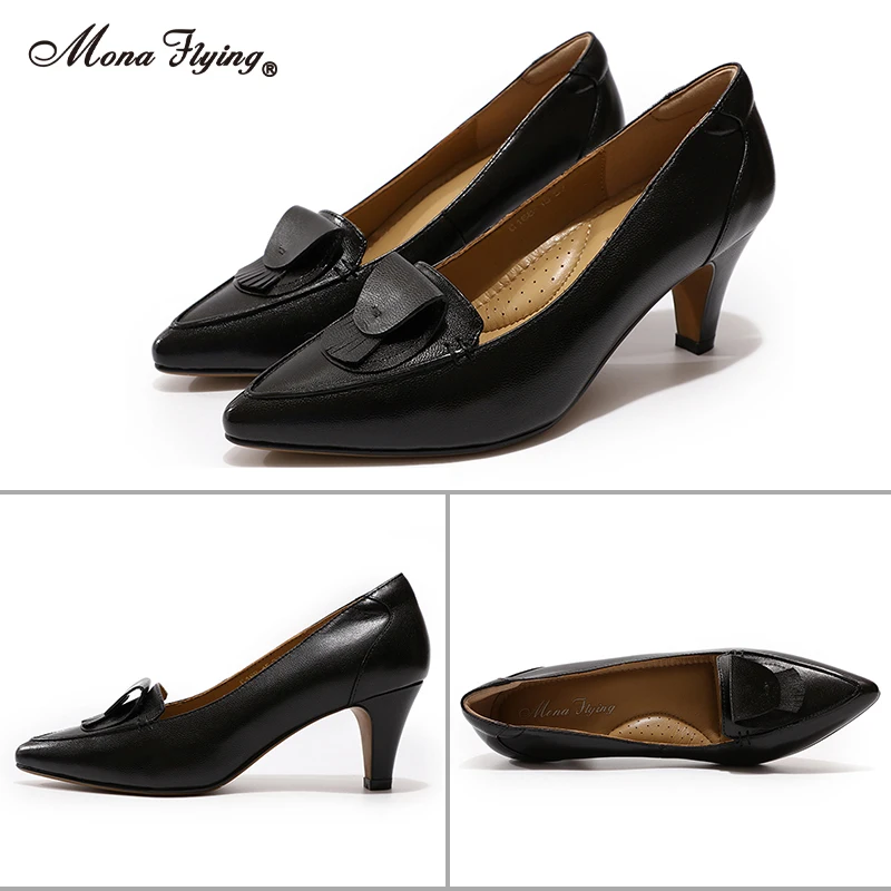 Mona Flying/женские туфли-лодочки кожаные модельные удобные элегантные туфли ручной работы женские туфли-G168-15 на высоком каблуке с острым носком без застежки