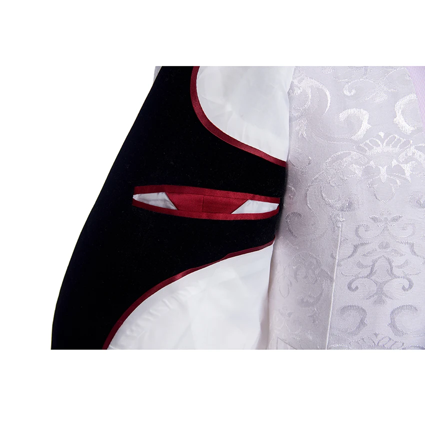 Мужской костюм жениха черный/красный/синий/белый жаккардовый пиджак с отложным