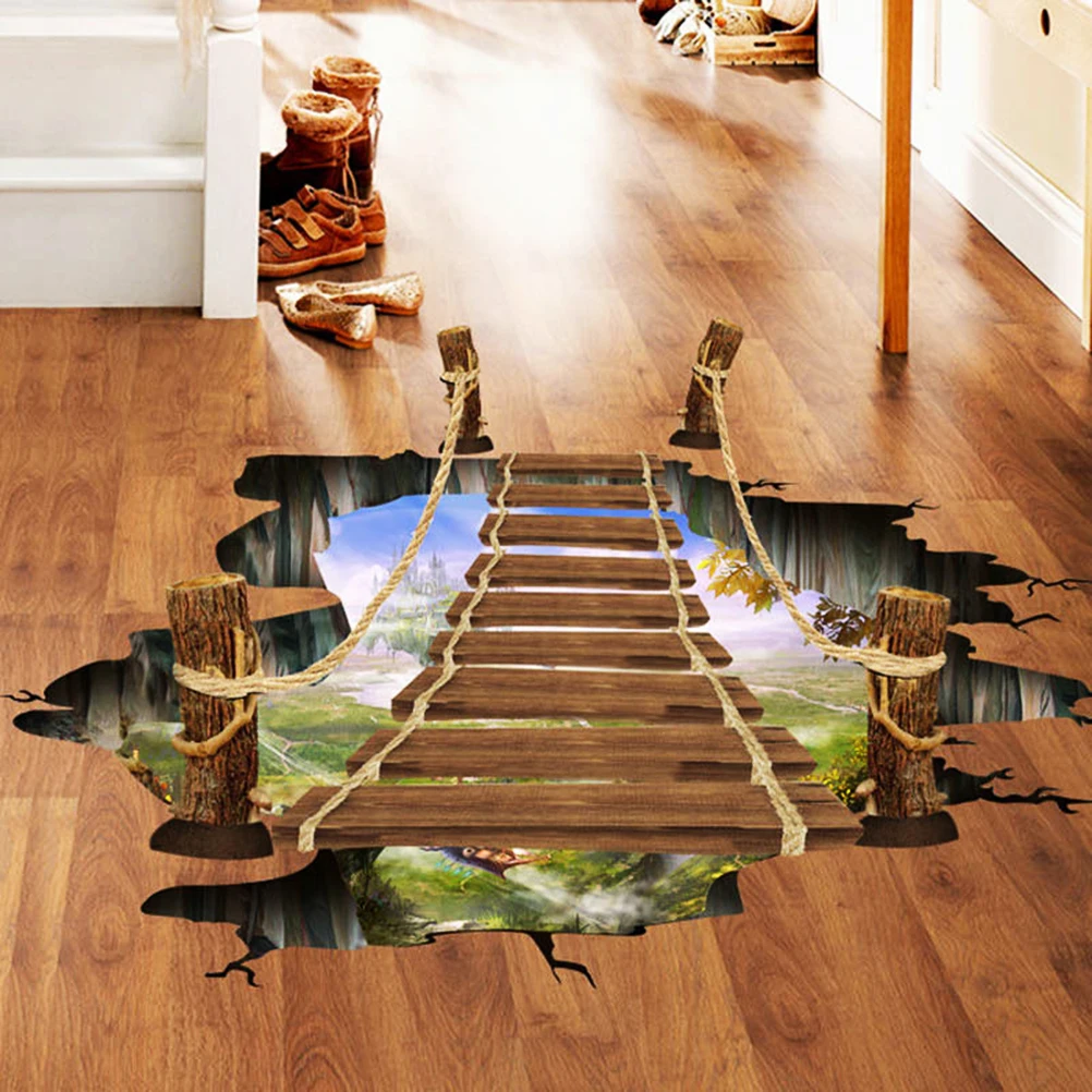 3D стены Стикеры Творческий плавающей мост разводной Настенная Home декоративные