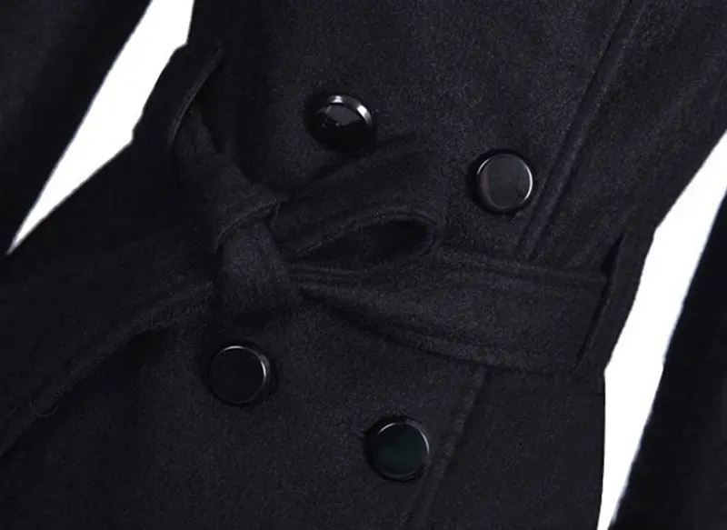 Luzuzi, зимнее шерстяное пальто с длинным рукавом, женское, Европейский стиль, размера плюс, casaco feminino, дамские осенние новые тонкие длинные шерстяные пальто Z5405