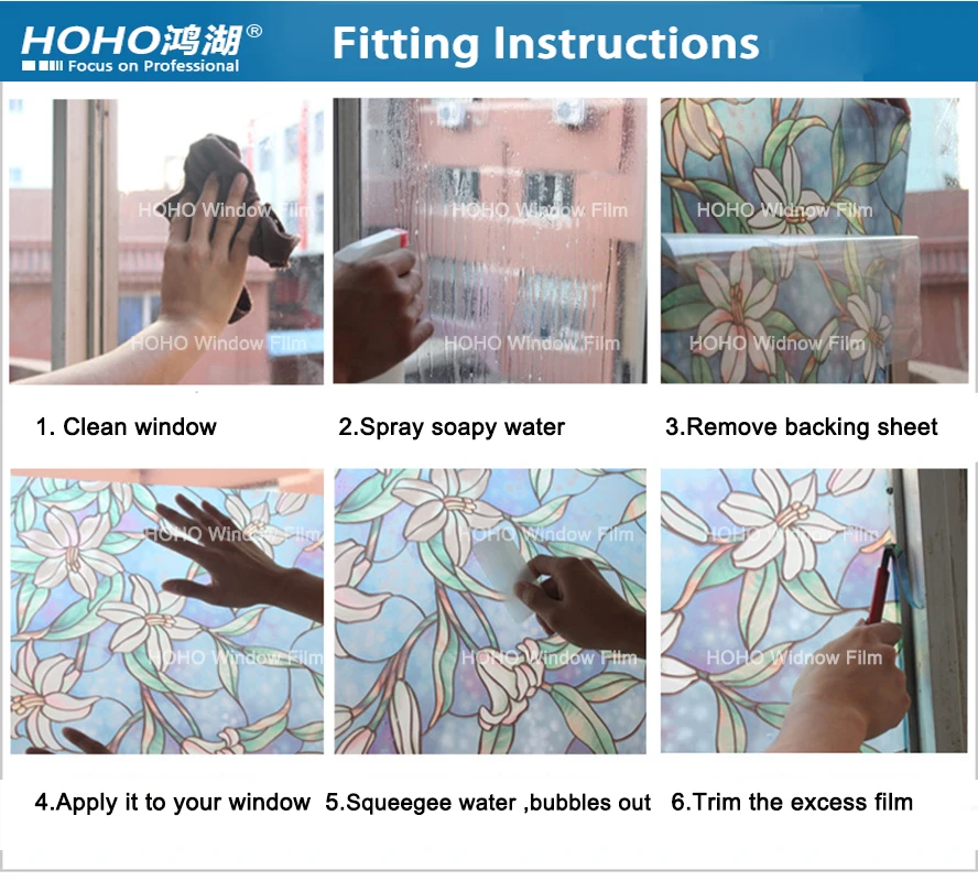 

Sunice 2D printed static window film Home office building glass decoration sticker privacy protection window films 92cmx500cm