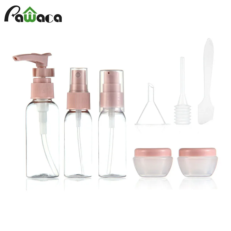 8 шт./компл. набор косметических бутылок для путешествий прозрачный