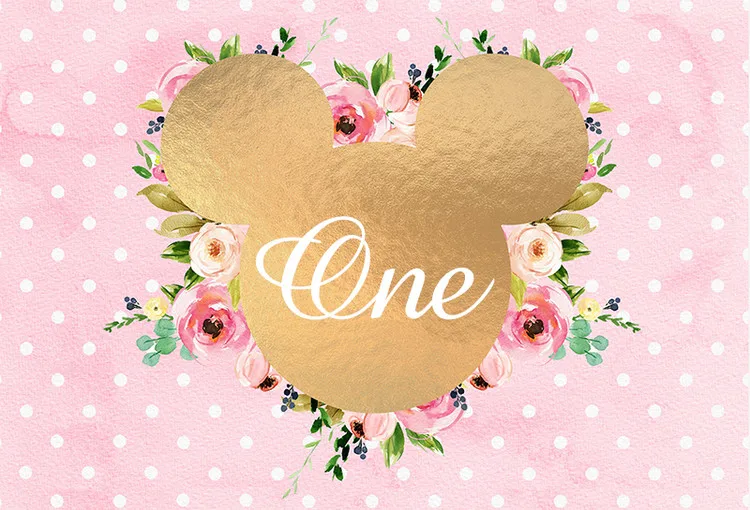 Sensfun розовый белый горошек Минни фон цветы Baby Shower 1st день рождения фоны для фотостудии 7x5FT винил