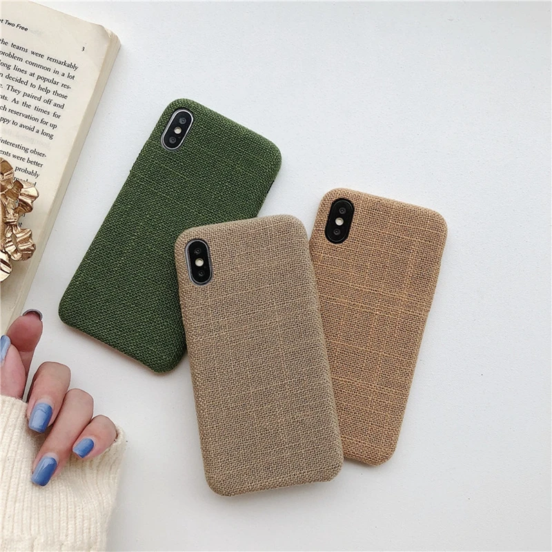 Тканевый текстурный чехол для IPhone XR XS Max 6 8 Plus клетчатый Iphone X 7 6s Xs 6splus Xr Fundas