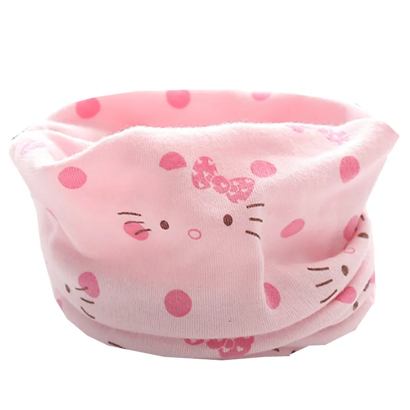 pink cat Осень-зима детей LIC хлопковый шарф для детей шеи шарф для мальчиков и девочек шарфы ребенок воротник теплый уплотнительное кольцо магия шейный платок - Цвет: pink cat