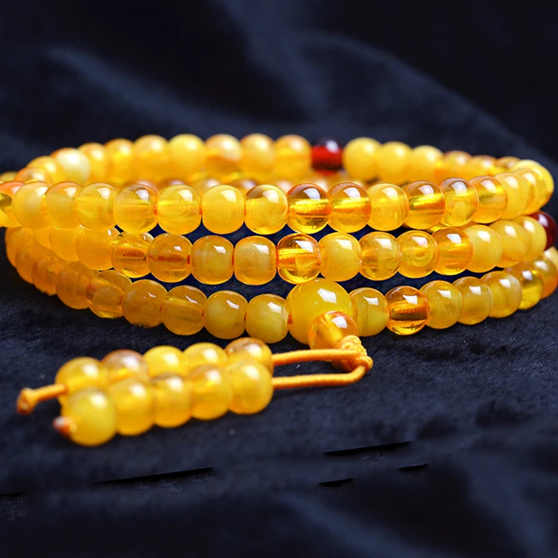 Браслет женский многослойный из пчелиного воска с бусинами Будды 108|bracelets for|stone