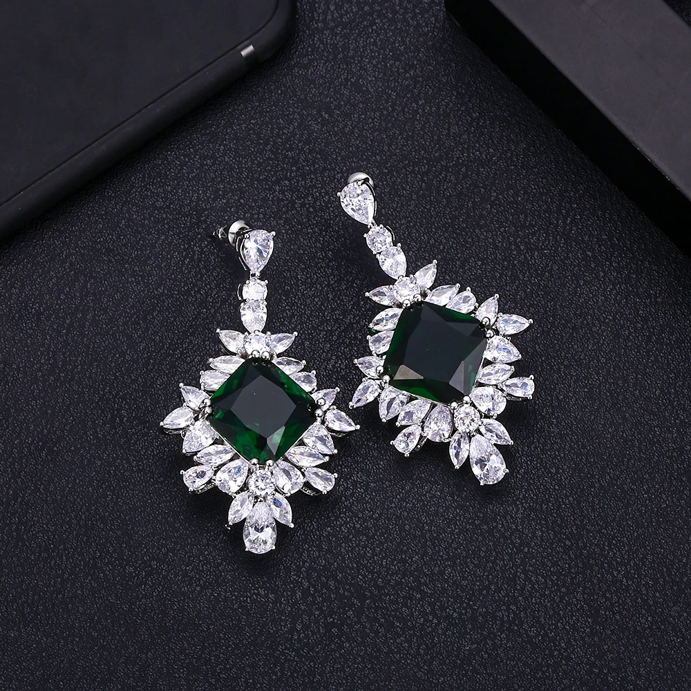 Janeklly трендовые геометрические Висячие серьги для женщин аксессуары с кубическим