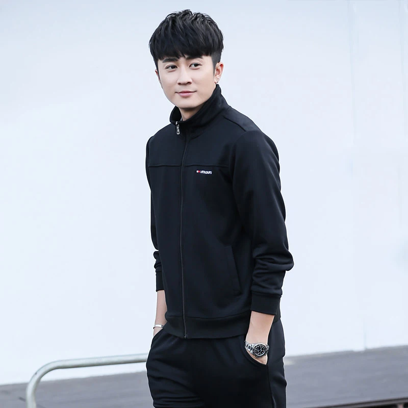 

Spring Autumn New Arrival Mens Track Suits Casual Hooded Sweatshirts Male Fashion Solid Gray Blue Black Sportswear Masculino