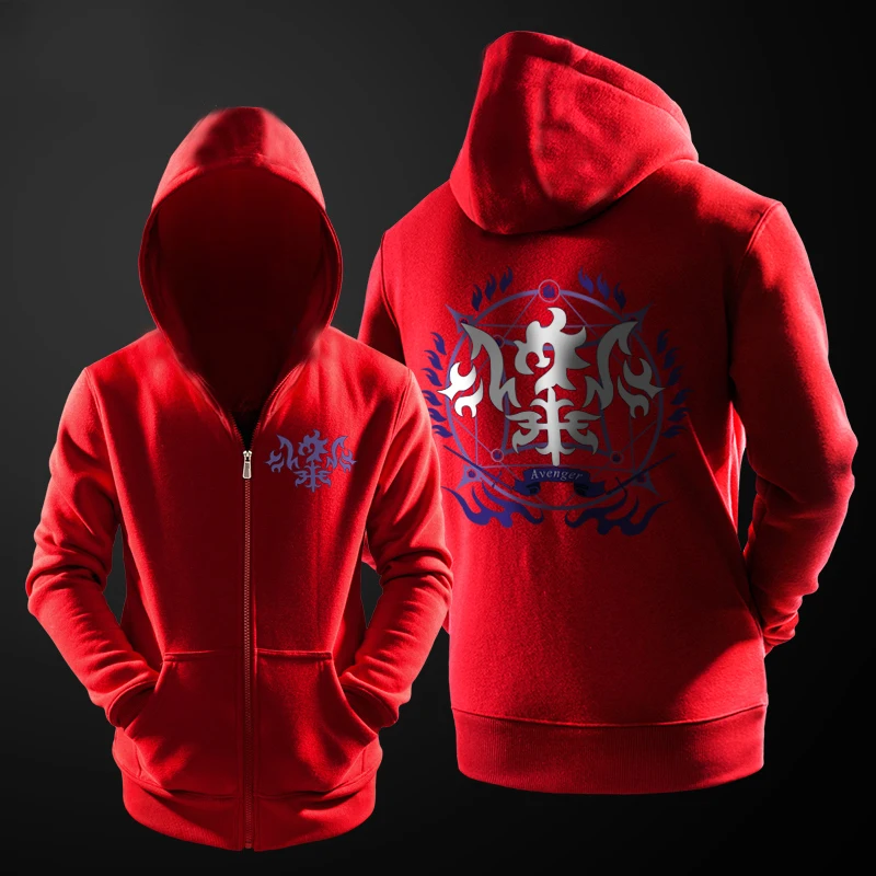 Fate Zero Stay Night Аниме черные толстовки кардиган кофты Harajuku уличная куртка на молнии студенческие мужские толстовки пальто осень - Цвет: gray Avenger